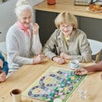 seniors playing memory games at home